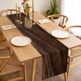 thumbnail image 3 of Table Runner 72 Inches Long for Kitchen Dining, Rustic Wood Dresser Scarf Farmhouse, Dining Table Decorations for Wedding/Parties, Brown Wooden Planks Farmhouse Vintage 14 x 72 In, 3 of 8