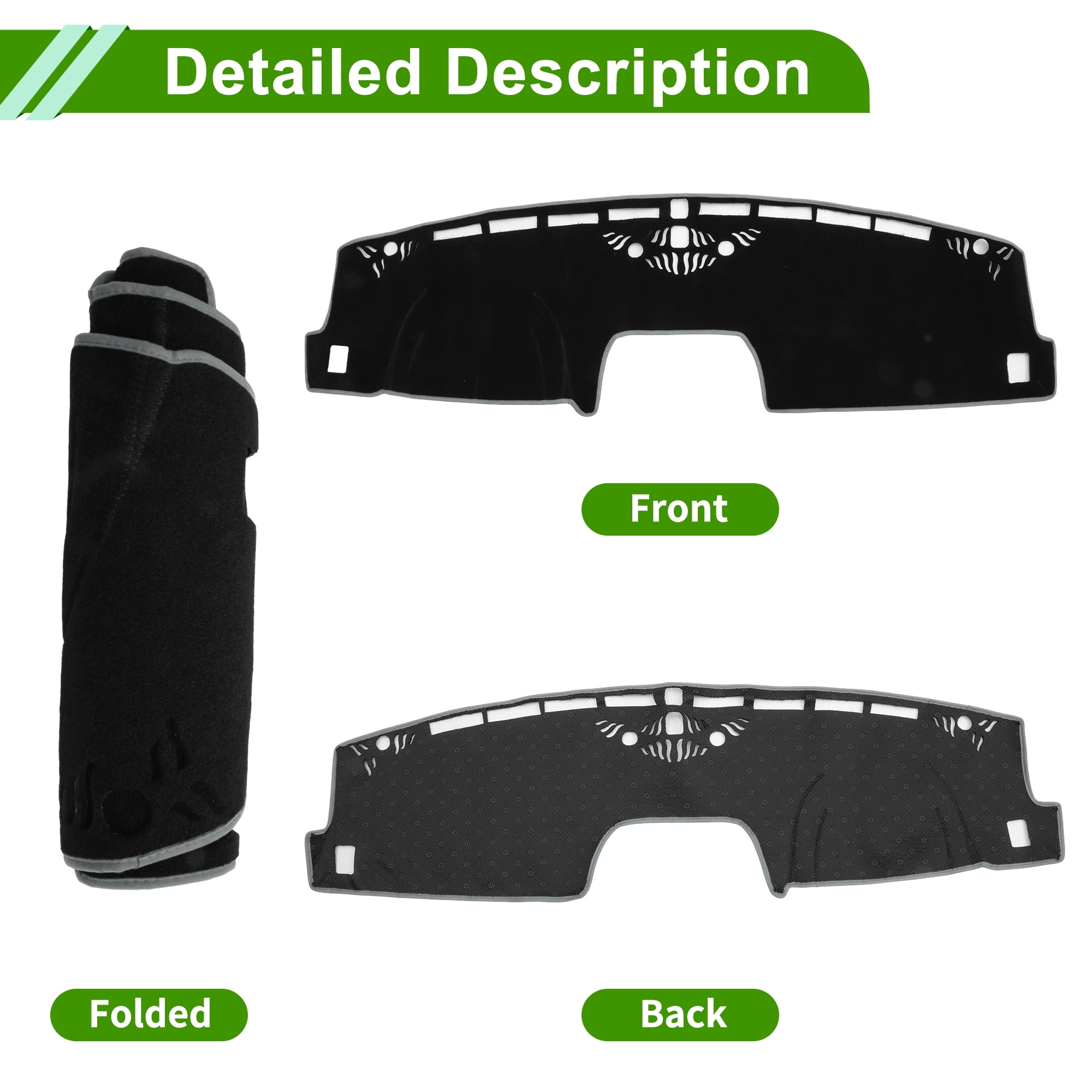 Unique Bargains Dash Cover for Ford Maverick 2022-2025 No Hud Dashboard Cover Car Interior Anti-Slip/Anti Dust Polyester Black with Gray Edge 1 pcs