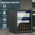 thumbnail image 5 of Compact 76 Can/1.7 Cubic Foot Beverage Fridge With Glass Door For Soda, Beer Or Wine, Under Counter Drinks Refrigerator, 5 of 7