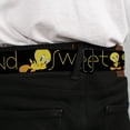 thumbnail image 4 of Looney Tunes Belt, Seatbelt Buckle Belt, Tweety Bird Poses Cute And Sweet Black Yellow, 34 to 52 Inches, 4 of 9
