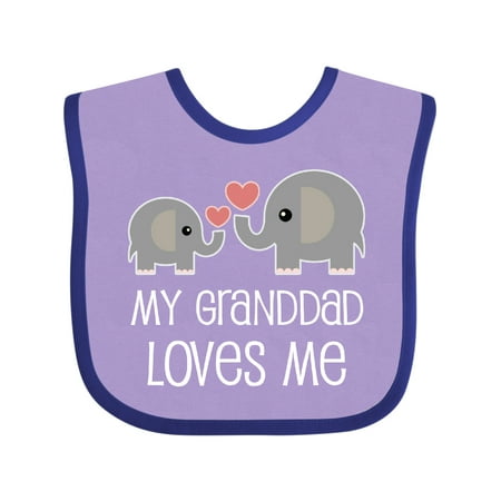 

Inktastic My Granddad Loves Me Grandkids Gift Baby Boy or Baby Girl Bib