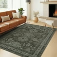 thumbnail image 3 of Garvee 10'x13' Vintage Area Rug Large Medallion Rugs, Washable Rug Oriental Traditional Distressed Rug, Non-Slip Farmhouse Indoor Carpet for Bedroom Living Room Home Office, Green, 3 of 9