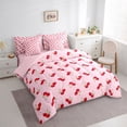 thumbnail image 3 of Homewish Cute Cherry 7-Piece Twin Bedding Sets,Sweet Cherries Fruit Bedding Comforter Set,Pink Red Sheet Sets For Girls Kids,Microfiber Bedroom Decor Reversible, 3 of 8