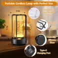 thumbnail image 5 of Portable Metal Table Lamp, 2000 mAh Rechargeable Outdoor Table Lamp Cordless, 3 Color Stepless Dimmable Atmosphere Table Lamps for Patio, Camping, Coffee table decor lamp for Indoor/Outdoor, 5 of 9
