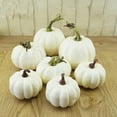 thumbnail image 2 of MZXELPRJD Pumpkins for Decorating Fake Pumpkins12 Pcs White Artificial Pumpkins Plastic Pumpkins for Halloween and Thanksgiving Party Table Centerpiece Autumn Home Decoration, 2 of 5