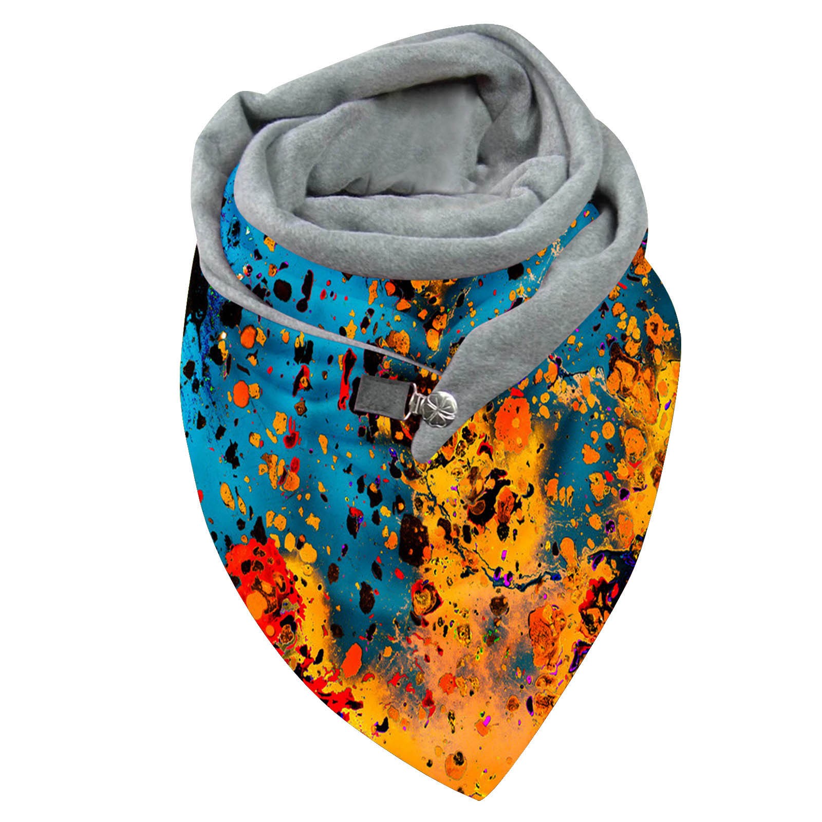 Aihimol Scarfs For Women Neck Warmer Winter Women Print Button Soft