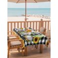 thumbnail image 2 of Outdoor Tablecloth with Umbrella Hole for Patio/Picnic/Party/Camping, Sunflowers Gnomes Waterproof Table Cloth Rectangle Table Cover Washable, Summer Botanical Blooms Floral Check (54"x 80"), 2 of 8