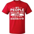 thumbnail image 2 of OXI T-Shirt - People Skills Fine Work, Basic Casual T-Shirt for Men's and Women Fleece T-Shirt Short Sleeve - Red Large, 2 of 3