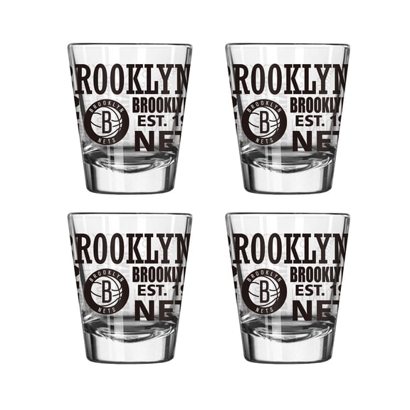Logo Brands Brooklyn Nets 4-Pack 2oz. Shot Glass Set