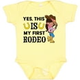thumbnail image 3 of Inktastic Yes, This is My First Rodeo- Cowgirl in Hat and Boots Girls Baby Bodysuit, 3 of 5
