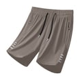 thumbnail image 3 of CQONEPT Mens Athletic Shorts Big and Tall Gym Pocket Shorts Quick Dry Lightweight Workout Basketball Drawstring Tennis Pant Khaki XL, 3 of 6