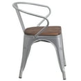 thumbnail image 5 of BizChair Silver Metal Chair with Wood Seat and Arms, 5 of 6