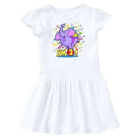

Inktastic I m Two Elephant Gift Toddler Girl Dress