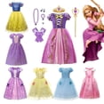 thumbnail image 2 of Vestido de princesa de Disney para niñas, disfraz de Rapunzel, Blancanieves, Cenicienta, fiesta de cumpleaños, 2 of 5