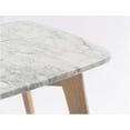 thumbnail image 5 of Cima 12" x 21" Rectangular Italian Carrara White Marble Table with Oak Legs, 5 of 10