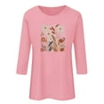 thumbnail image 6 of Runfenguu Workout Top For Women Oversized Graphic Tees For Women Ladies' Fashion Floral Printed Round Neck 3/4 Sleeve T-Shirt Shirt Sleeve Round Neck Top/Shirt, 6 of 6