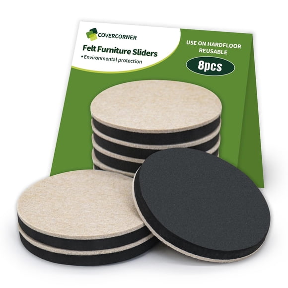 Deslizadores para Muebles Covercorner 8 piezas Almohadillas de Fieltro 12 cm para Pisos de Madera