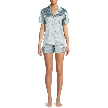 

Sealy Women’s Satin Notch Collar Top and Shorts Sleepwear Set 2-Piece