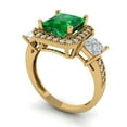 thumbnail image 2 of Three-Stone Engagement Ring for Women - 3.005ct Simulated Emerald in 14K Yellow Gold Promise Ring, 2 of 6