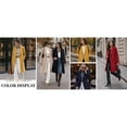 thumbnail image 2 of Women's Mid Long Pea Coat Double Breasted Winter Outerwear Warm Overcoat, 2 of 7