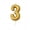 Gold, variant on Anniversary House Metallic 3rd Birthday Pick Candle