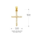thumbnail image 3 of 14K White Gold Fancy Cross Round Cut Cubic Zirconia CZ Charm Pendant with 1.2mm Singapore Chain Necklace - 16", 3 of 6