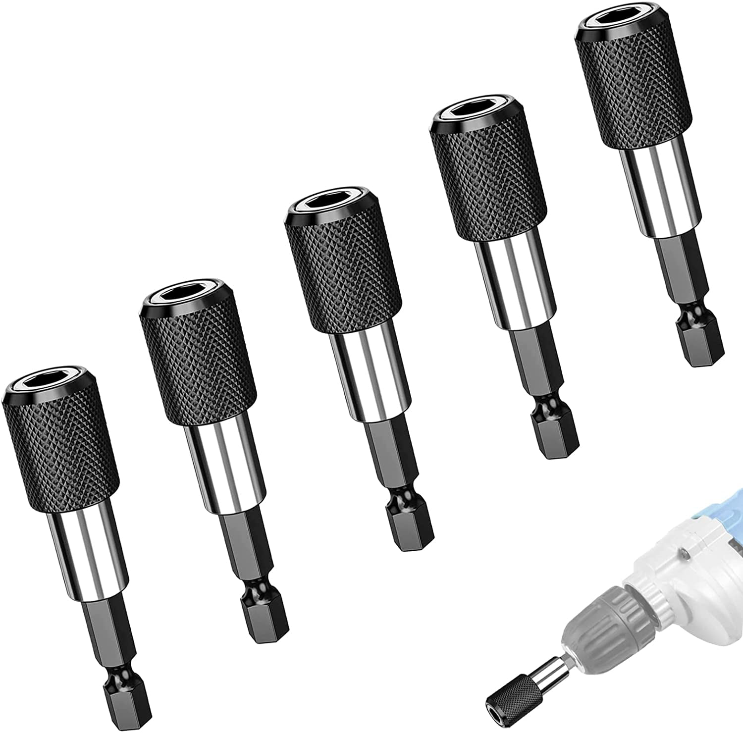 PHANY 5 Pieces Bit Holder, 1/4inch 60mm Impact Driver Bit