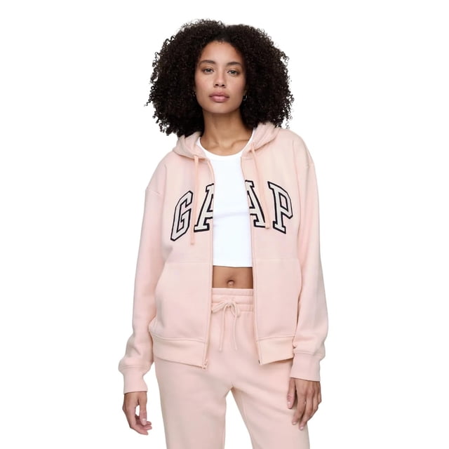 Sudadera con Capucha y Cierre Completo con Logo GAP para Mujer en Rosa Misty