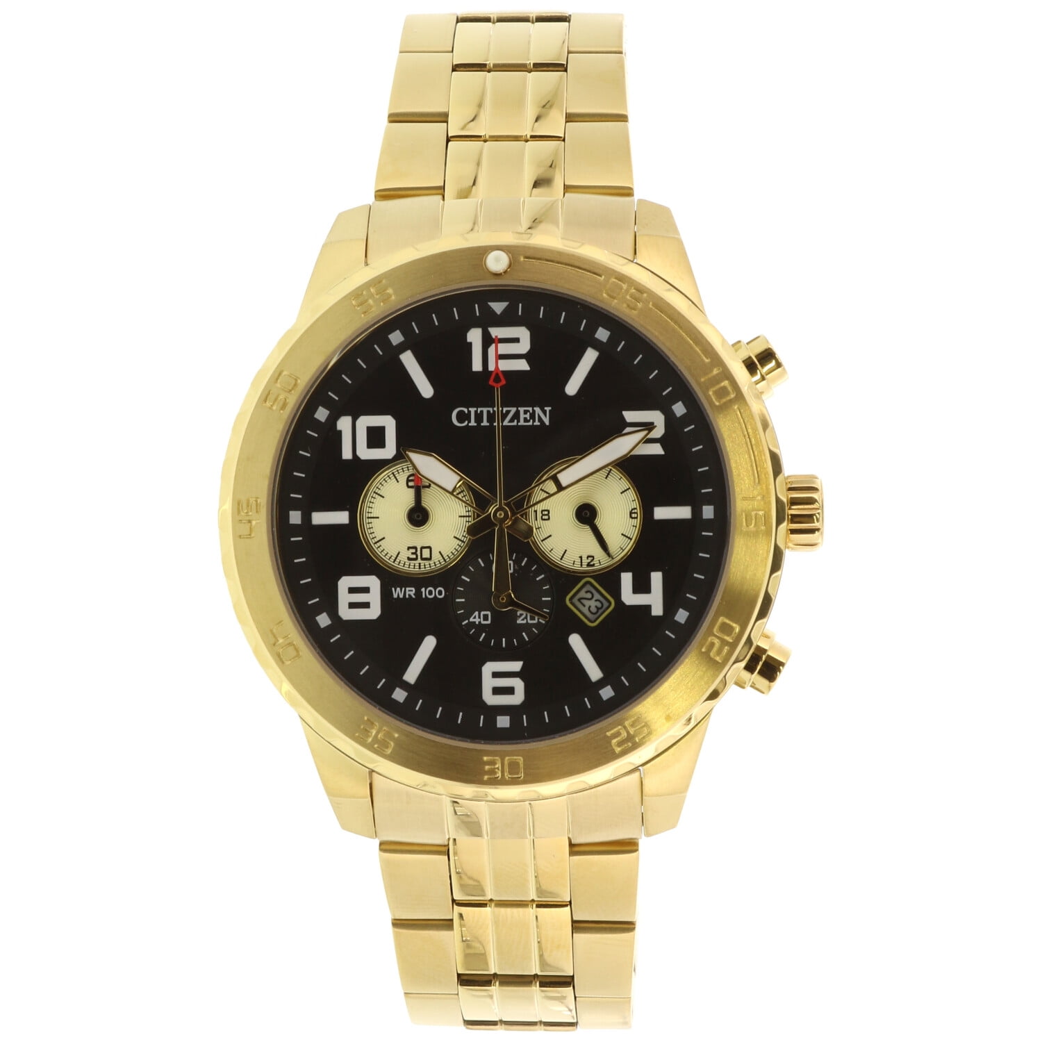 citizen men's gold watch with diamonds
