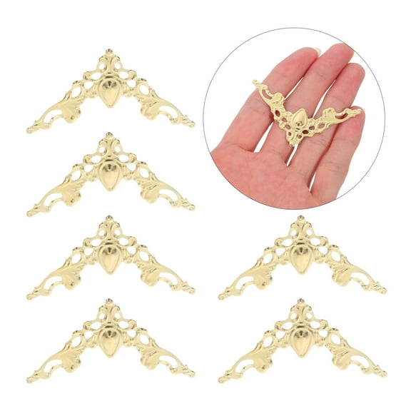 OUNONA 100Pcs Metal Book Corners Golden Vintage Corner Protectors for Scrapbooking Photo Albums