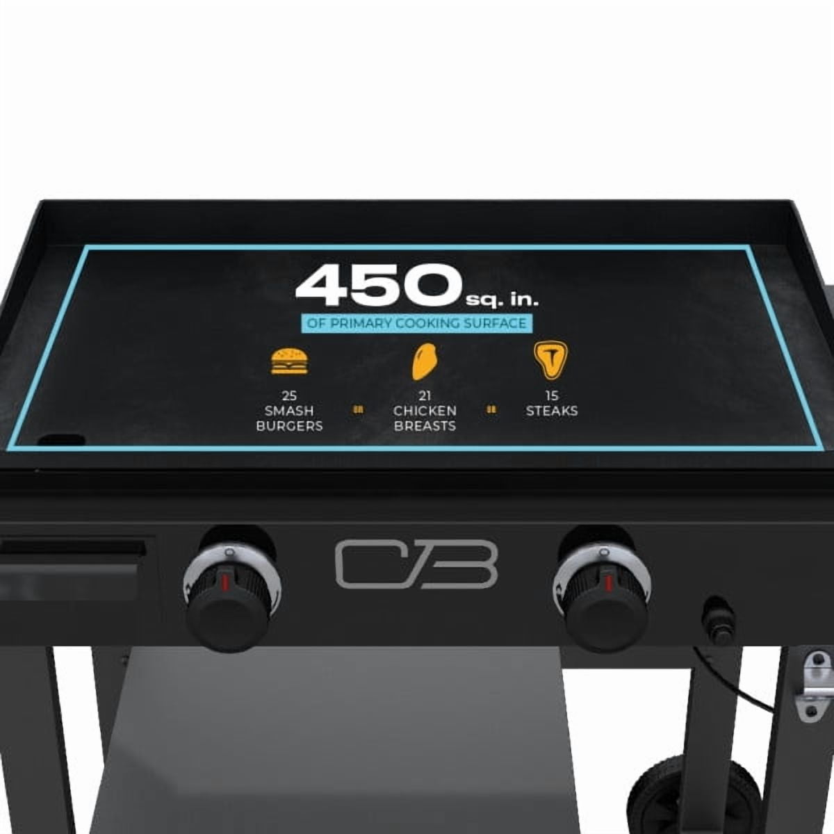 Charbroil® 28" Performance Series™ Propane Gas Griddle with Cart 2 Burner Flat Top Grill, Black