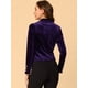 thumbnail image 5 of INSPIRE CHIC Chaqueta De Traje De Oficina De Negocios Con Solapa Y 1 Botón De Terciopelo Para Mujer Morado oscuro L, 5 of 6