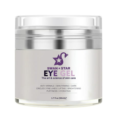 SWAN ☆ STAR Anti Aging Eye Gel Eye Cream Moisturizer Serum With Hyaluronic Acid, Jojoba Oil for Dark Circles Bags Under Eye Treatment  1.7