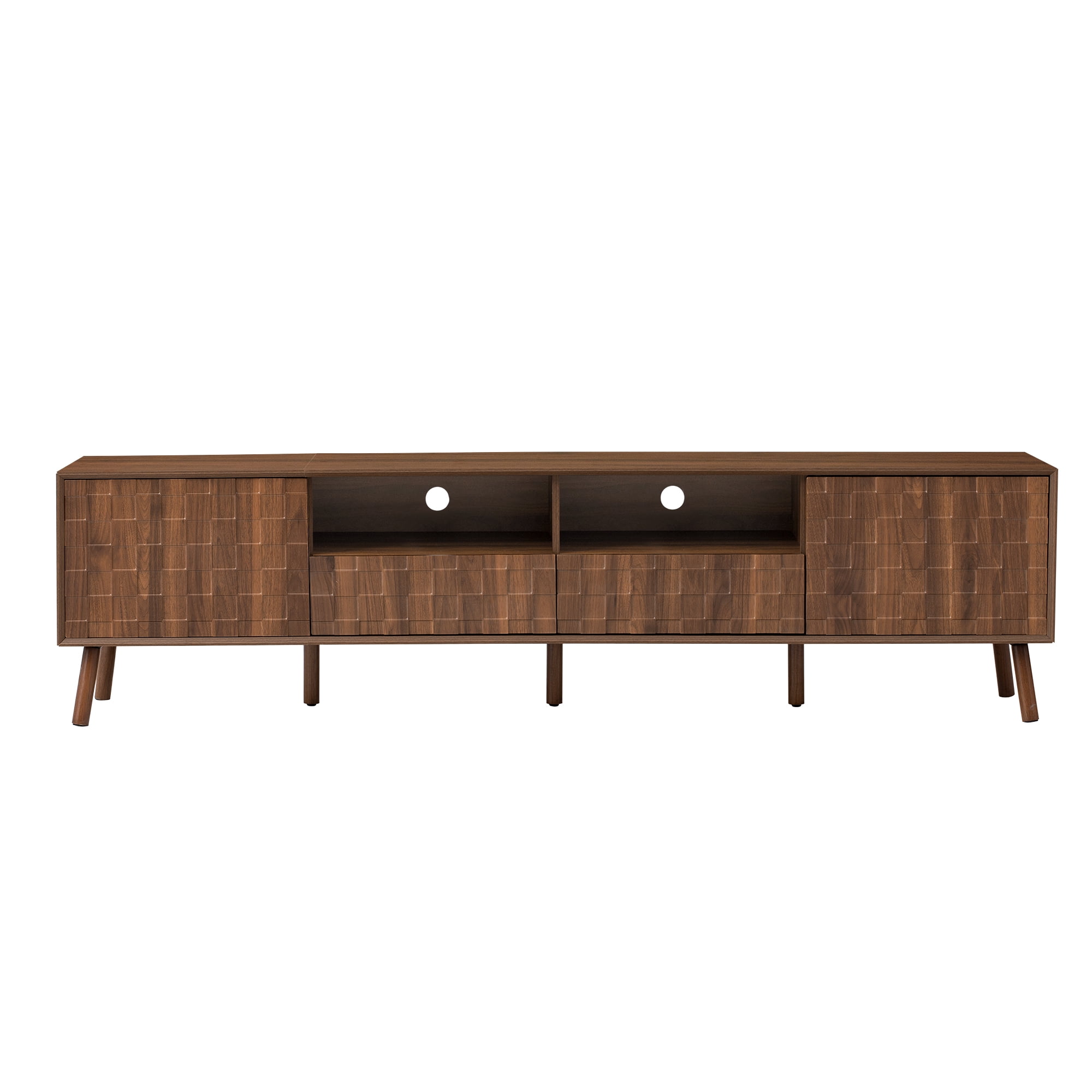 Homy Casa 78.7" TV Stand for 75 Inch TV with Drawers and Cabinets, Mid Century Wood Media Console