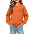 thumbnail image 6 of Edvintorg Girls Sweatshirts Size 10-12 Cute Printed Crew Neck Loose Pullover Top Solid Color Long Sleeve Casual Sweatshirt Kids Clothes, 6 of 7