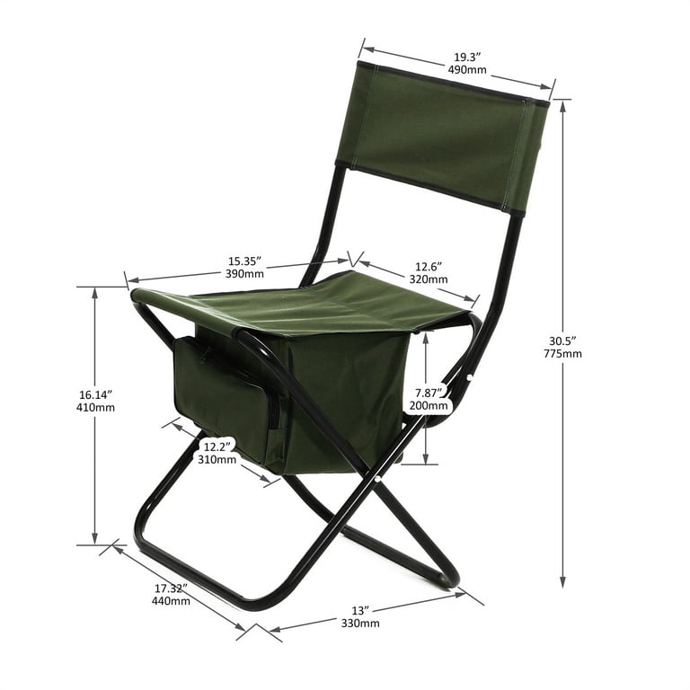 Outdoor Camping Picnic Folding Fishing Chair with Storage Bag 130KG  Capacity