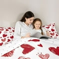 thumbnail image 5 of jejeloiu Cute Cartoon Loves Bedding Comforter Set,Graffirti Heart Print Twin Comforter Sets,Red White Bedding Set For Girls Teens,Breathable Home Decor Reversible,2-Piece, 5 of 8