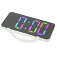 thumbnail image 3 of Reloj electrónico con pantalla LED RGB a color, reloj despertador eléctrico de escritorio para estudiantes, 3-5 V, 3 of 14