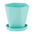 thumbnail image 2 of Hvmvliv Flower Pot Thickened Large Plastic Flower Pot for Balcony Household - 15.5x14.5cm Plant Planting Potted with Saucer and Drainage Holes Green, 2 of 6