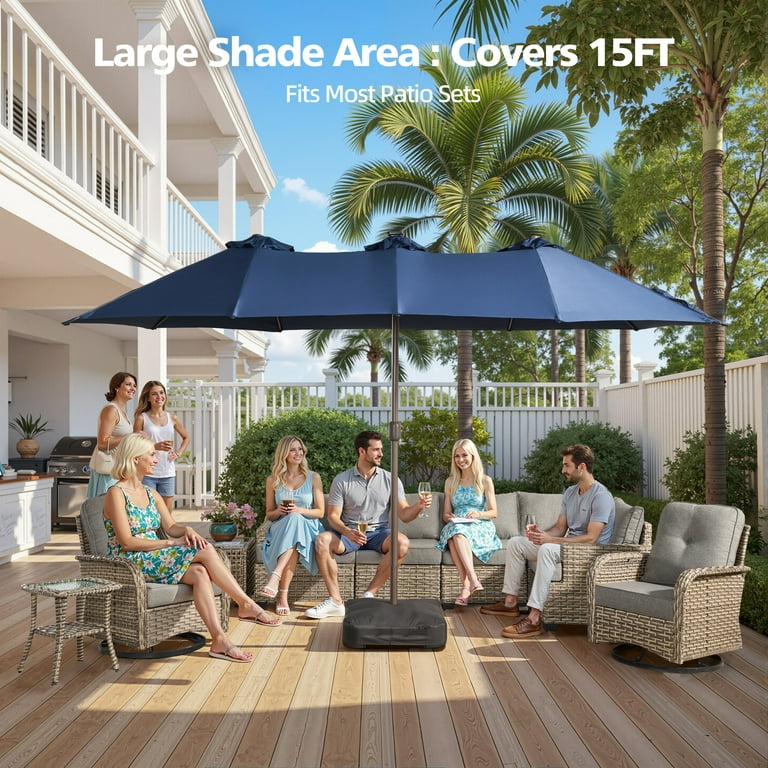 cream tilt rectangular patio umbrella Amazon.com : AreShark 13 FT Patio Umbrella with Solar Lights, Double-Sided  Outdoor Table Umbrellas with Crank, Large Rectangular Market Umbrella for  Porch, Lawn, Pool, Backyard, Cream-White : Patio, Lawn & Garden
