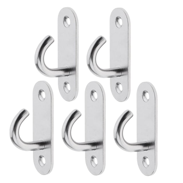 5pcs M5 Wall Mount Coat Hooks, Hook Rack/Rail Wall Hook Rack for Hanging Clothes