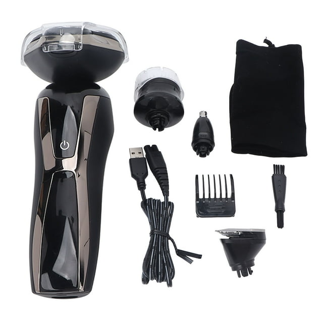 Maquinilla de afeitar eléctrica 4 en 1 para hombre, multifuncional, recargable, recortadora de vello nasal, kit de aseo