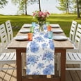 thumbnail image 4 of Table Runners 70 Inches Long Dress Scarves, Blue Watercolor Floral Farmhouse Coffee/Dining/Kitchen Table Decor, Holiday Table Runner, Spring Flower Abstract Art 13x70 Inch, 4 of 9