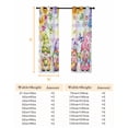 thumbnail image 6 of Watercolor Floral Gnomes Blackout Curtains for Bedroom, Spring Flowers Butterflies Grid Thermal Insulated Kitchen Drapes with Grommets, Light Blocking Window Treatment, 2 Panels 42" x 84", 6 of 7