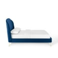 thumbnail image 4 of Modway Mira Upholstered Performance Velvet Queen Platform Bed in Navy, 4 of 10