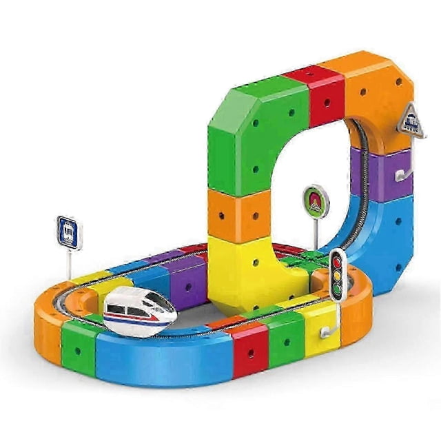 2025 2025 Hot Toys Magic Track Cube & New Klick Rail Electric Train Set, 123PCS Flexible Race Track, Gravity-Defying 3D STEM Learning Toy for Kids