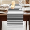 thumbnail image 3 of Gray Vertical Stripes 48 Inch Table Runner, Retro Simple Neutral Abstract Lines Farmhouse Dresser Scarf Cotton & Linen Tablerunner for Dining/Kitchen Island/Holiday Party Décor 13" x 48", 3 of 9