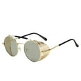 thumbnail image 6 of 2025 European and American Steampunk Sunglasses for Women Side Wind Blocking Mesh Sunglasses Flip Cover Round Metal Sunglasses for Men, 6 of 9
