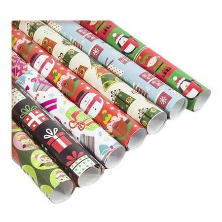 Panda Superstore 29.5 x 20.5 in. Random Pattern Cartoon Christmas Holiday Gift Wrapping Paper, Multi Color - 10 per Roll