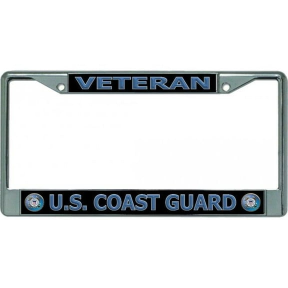 U.S. Coast Guard Veteran Chrome License Plate Frame